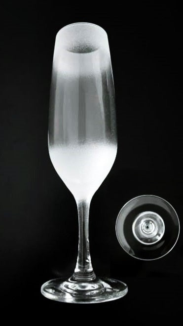8 Oz Frosted Flute Glass