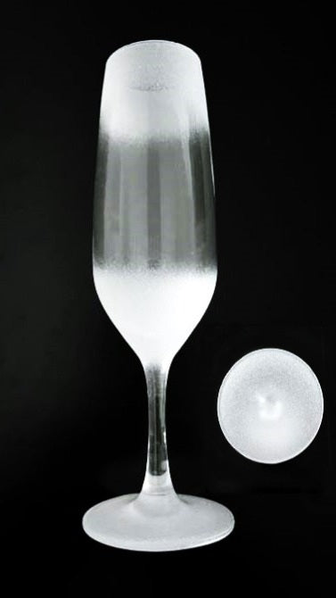 8 Oz Frosted Flute Glass