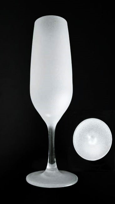 8 Oz Frosted Flute Glass
