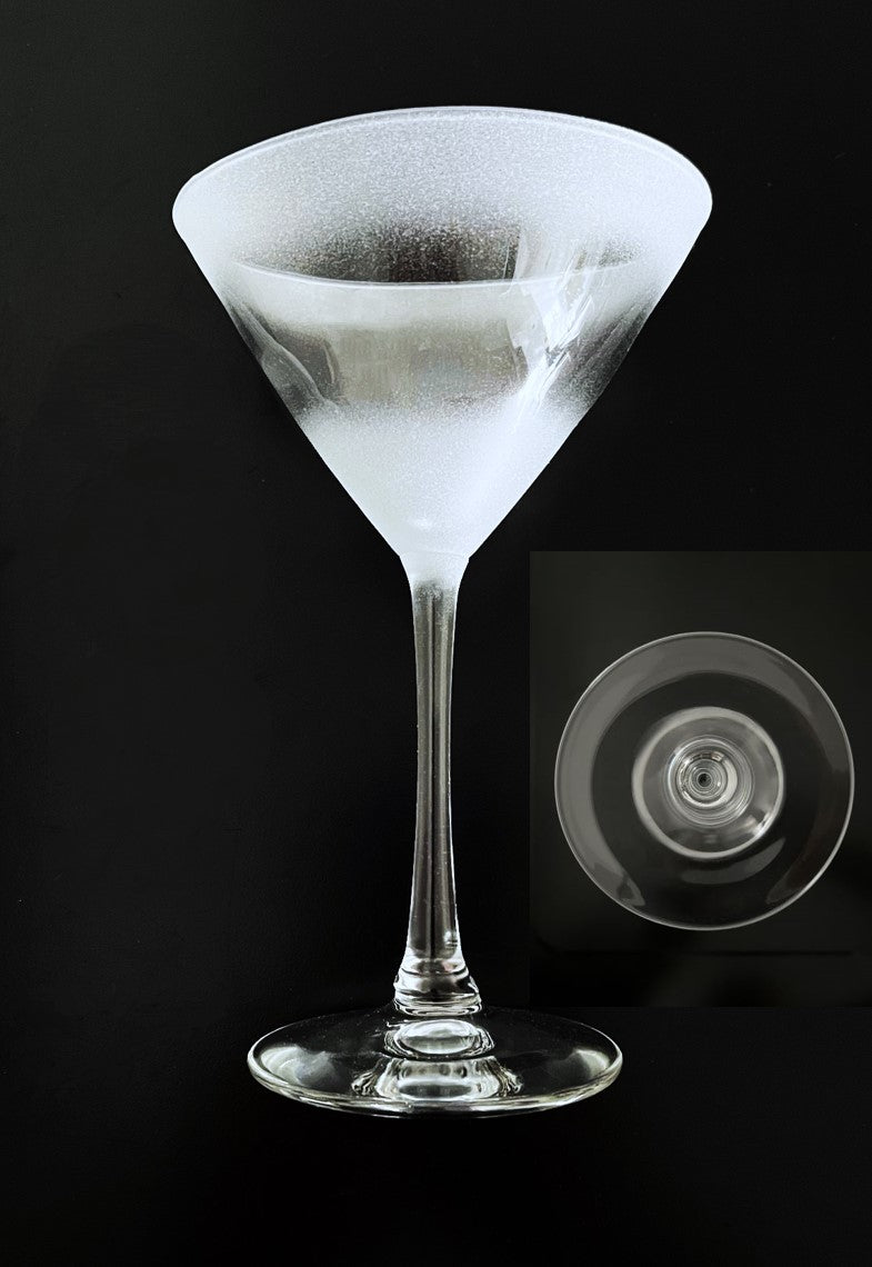 10 Oz frosted martini glass