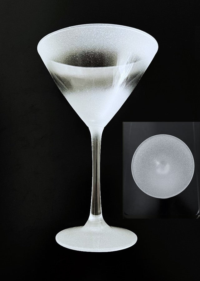 10 Oz frosted martini glass