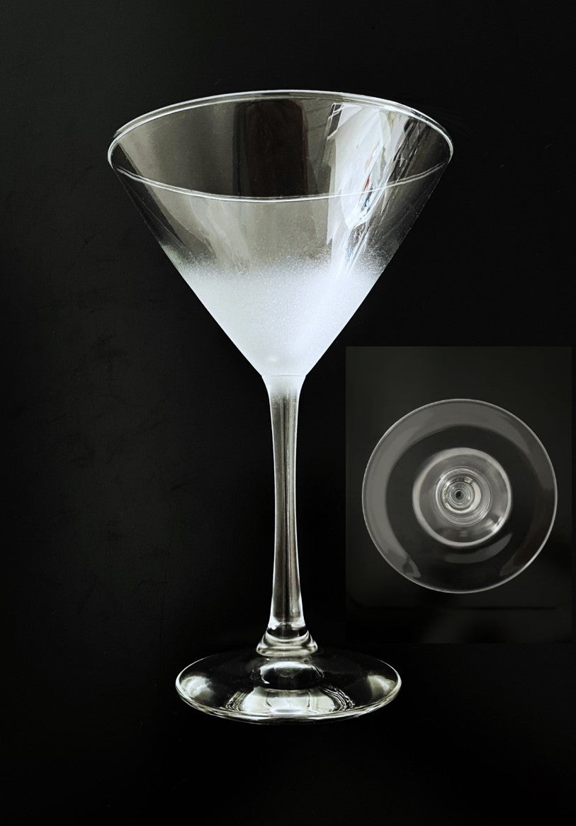 10 Oz frosted martini glass