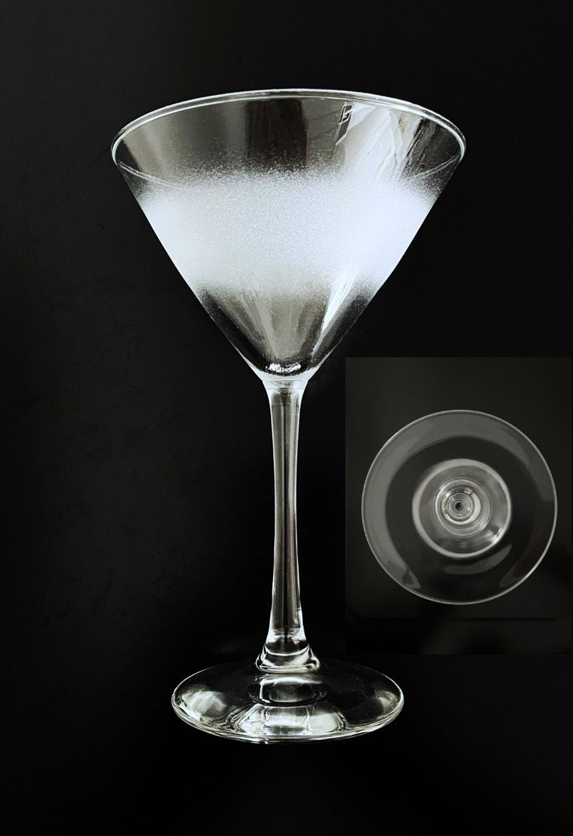 10 Oz frosted martini glass